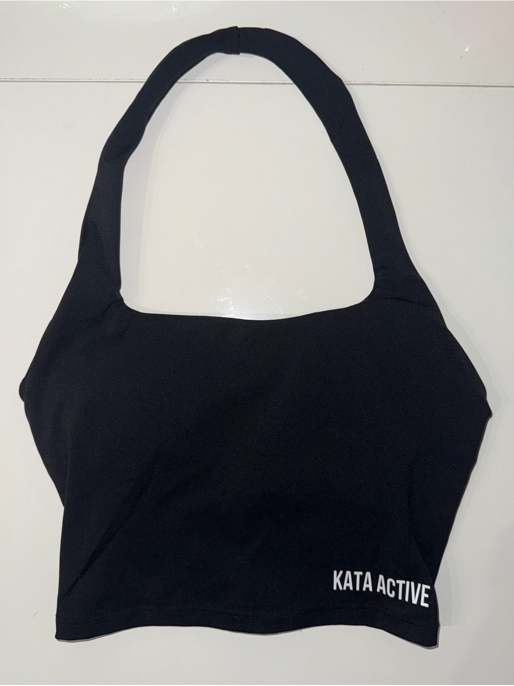 Kata Active Black Halter Crop Top